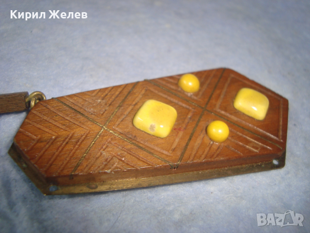 РЕТРО УКРАШЕНИЕ - ДЪРВОРЕЗБА МЕСИНГ КЕРАМИКА ХУДОЖЕСТВЕНА СТАРА РЪЧНА МАЙСТОРСКА ИЗРАБОТКА 74461, снимка 4 - Антикварни и старинни предмети - 36323796