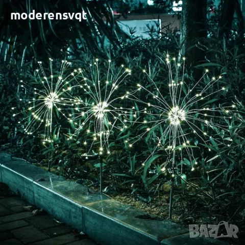 Соларна градинска лампа глухарче - комплект от 2 бр., снимка 2 - Соларни лампи - 49932453