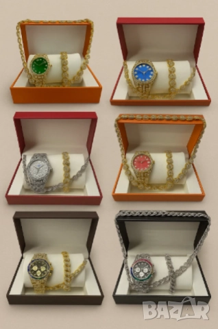 Луксозен комплек бижута,  часовник , гривна и колие, снимка 7 - Бижутерийни комплекти - 52056255