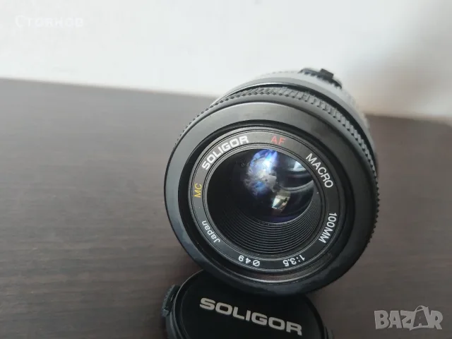 Обектив SOLIGOR AF Macro 100mm MC F3.5 за Canon, снимка 5 - Обективи и филтри - 55749414