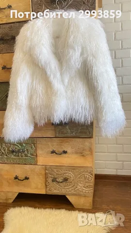 Палто естествен косъм Лама*LAMA*Mongolian Fur/ Croped Mongolian Fur Coat, снимка 12 - Палта, манта - 53634417