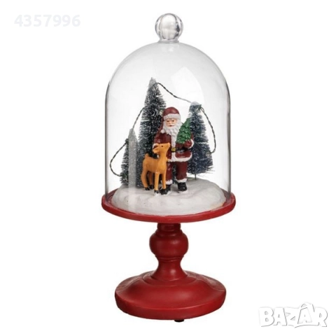 Коледен декоративен купол с елени и Дядо Коледа, LED осветление, снимка 2 - Декорация за дома - 52490623