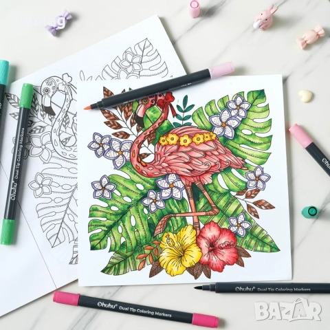 Ohuhu комплект маркери и скицник-48 цвята, 72 страници, снимка 9 - Ученически пособия, канцеларски материали - 52183585