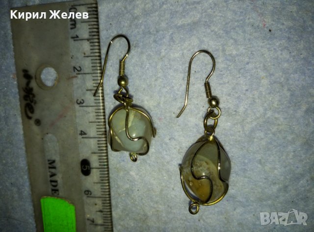 КРАСИВИ АР НУВО СТИЛ ОБЕЦИ от НАТУРАЛНИ ПОЛУСКЪПОЦЕННИ КАМЪНИ ХАЛЦЕДОН в ОБКОВ 38925, снимка 10 - Обеци - 42087582