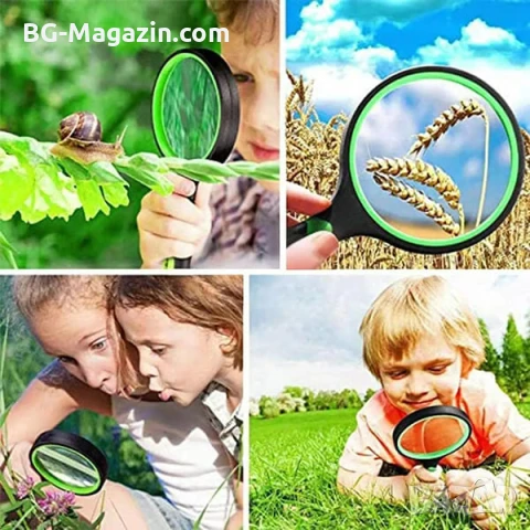 Увеличителна мощна голяма стъклена ръчна лупа 10X увеличение за четене на книги вестници с дръжка, снимка 6 - Други инструменти - 50920923