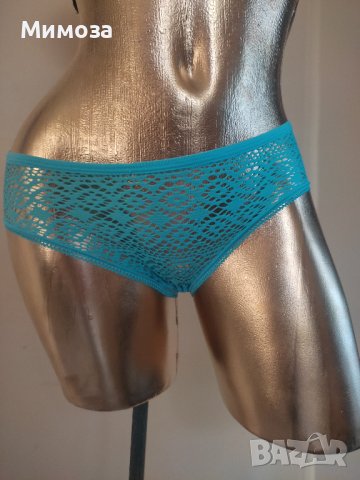 С-М Сини дантелена бикини с изрязано дупе, снимка 2 - Бельо - 38643499