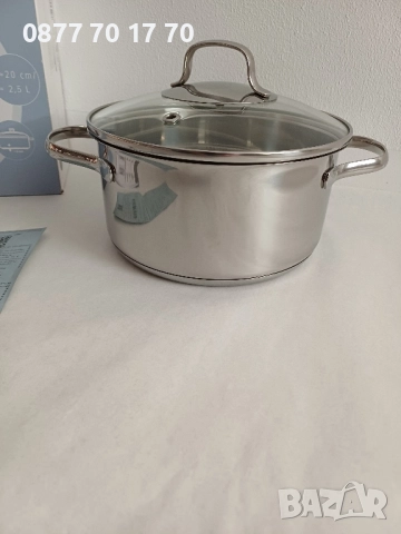 Чисто нова тенджера 20 см. 2.5 л, снимка 3 - Съдове за готвене - 52436120