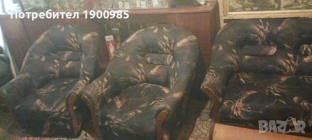 Гарнитура с фотьойли, снимка 3 - Дивани и мека мебел - 51806991