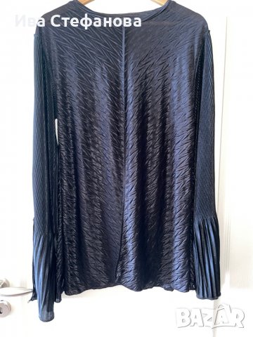 Черна парти коктейлна еластична туника елегантна блуза Zara, снимка 2 - Туники - 39955658