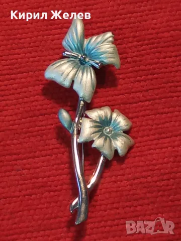 ПРЕКРАСНА НЕЖНА СРЕБРИСТА ФЛОРАЛНА АРТ БРОШКА ЦВЕТЕ 48880, снимка 9 - Други - 48160300