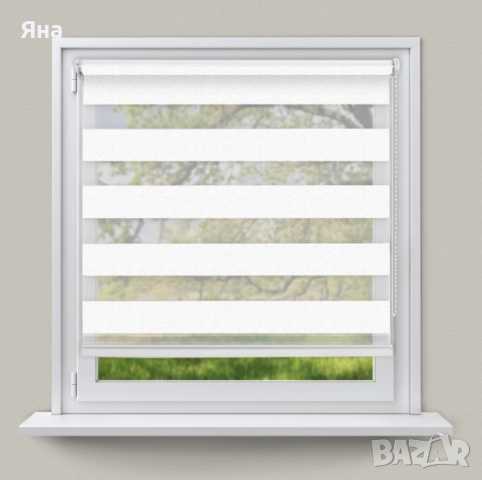 Щори ECD Ролетни, Текстилни, Двойни, Без пробиване, Включен монтажен материал, Бял,Сив ,Бежов