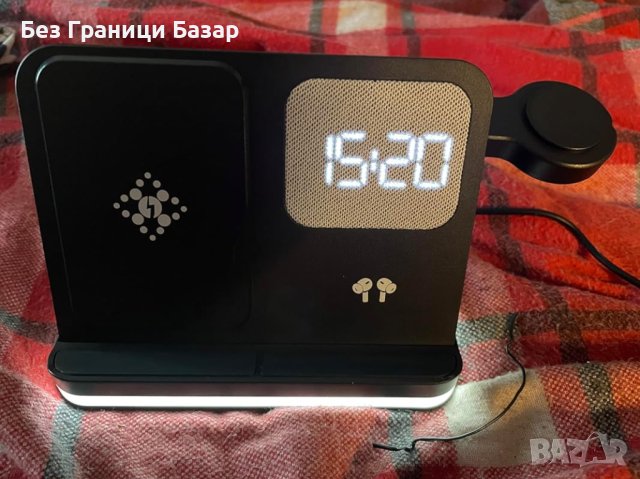 Ново Мултифункционално 4 в 1 Зарядно за Apple Устройства с Нощен Часовник, снимка 8 - Аксесоари за Apple - 44261377