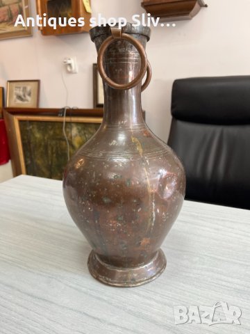 Автентична медна кана / ваза. №4479, снимка 2 - Антикварни и старинни предмети - 42012756