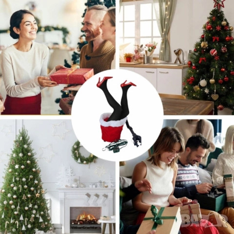 Коледна светеща декорация „Снежанка в чувала“ – движещи се крака, снимка 5 - Други - 52006568