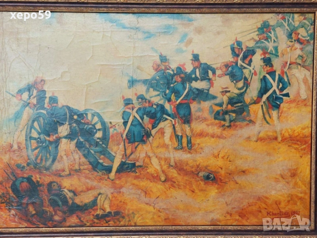 	Френска картина масло 1897 г.худ.Henri-Georges-Chartier 1859-1924, снимка 2 - Картини - 52277360