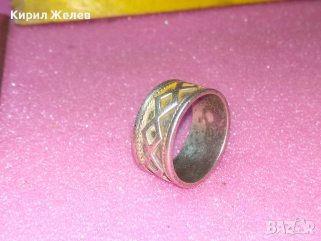 СТАР КРАСИВ СРЕБЪРЕН ПРЪСТЕН ОРНАМЕНТИРАН Тип ХАЛКА ОКСИДИРАНО СРЕБРО 925 МАЙСТОРСКА ИЗРАБОТКА 40612, снимка 9 - Пръстени - 44314751