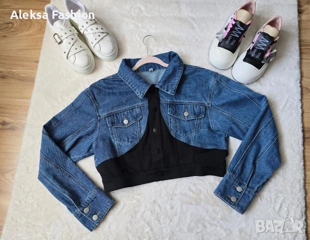 Дамско дънково яке по модел на Mugler 