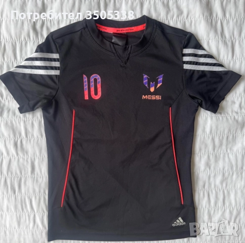 Детска Футболна фланелка ADIDAS MESSI 10 Black kids 8-10 г.