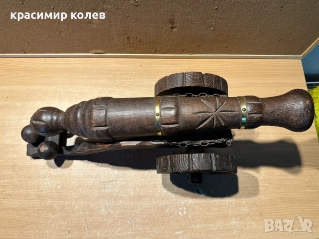 дървено оръдие сувенир, снимка 2 - Антикварни и старинни предмети - 52321240