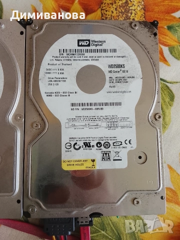 Два твърди диска WD 250GB (не тествани), снимка 2 - Твърди дискове - 53520652