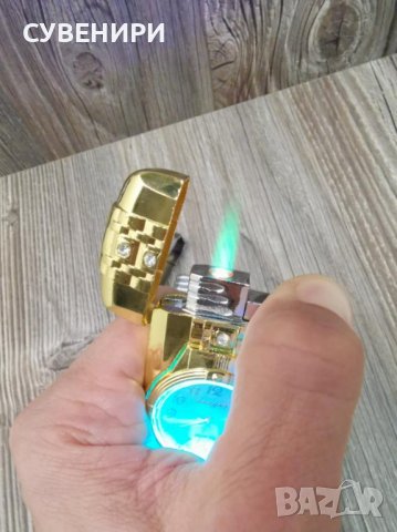 Газова метална ветроустойчива запалка с вграден кварцов светещ часовник., снимка 11 - Запалки - 41964133