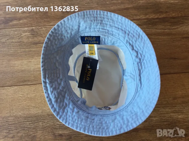 НОВА оригинална мъжка бяла шапка идиотка / bucket hat POLO RALPH LAUREN размер L / XL / 61 см от САЩ, снимка 12 - Шапки - 55900513