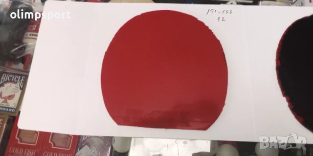 гума за тенис на маса tibhar evolution els червена мах , размер 151х153мм 6 месеца игра