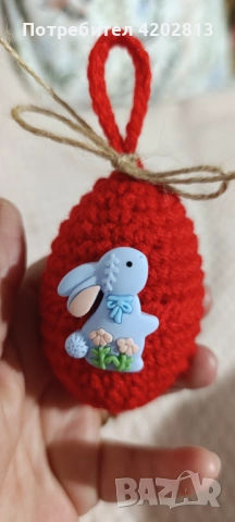 Ръчна изработка .Плетени  Великденски яйца , 8 см  , снимка 7 - Декорация за дома - 53671986