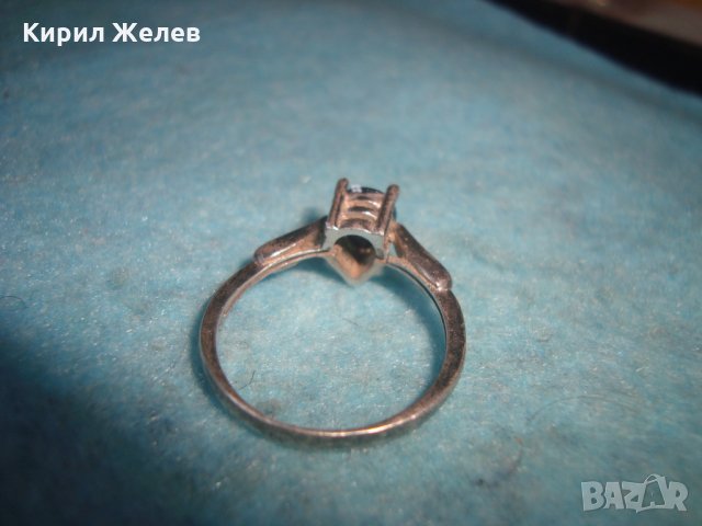 СТАР СРЕБЪРЕН СКЪПОЦЕНЕН АР ДЕКО ПРЪСТЕН ОКСИДИРАНО СРЕБРО 925 с ЮВЕЛИРНО ФАСЕТИРАН МАРКАЗИТ 25863, снимка 6 - Пръстени - 35825836