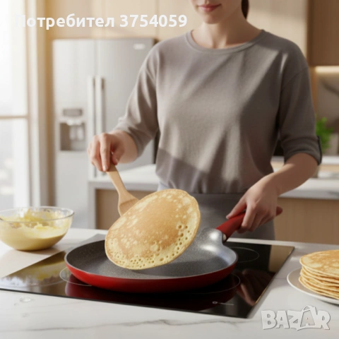 Тиган за палачинки Votlz OV54422A26 – незалепващо мраморно покритие, 26 см, снимка 2 - Съдове за готвене - 53076266