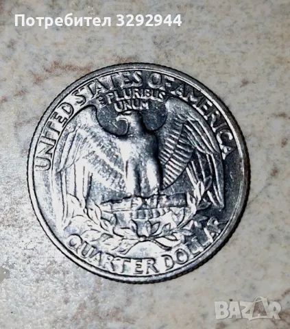 Монета четвърт долар 1981г.  с дефекти., снимка 2 - Нумизматика и бонистика - 50382008