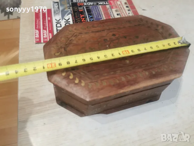 РЪЧНО ИЗРАБОТЕНА ДЪРВЕНА КУТИЯ СЪС ЗЛАТНИ ИНКРУСТАЦИИ 3108261850L4, снимка 9 - Антикварни и старинни предмети - 55890472