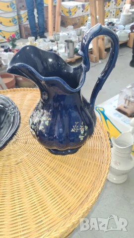 порцеланов комплект за баня - кана 4,5л. и леген, произход - Англия., снимка 3 - Декорация за дома - 50894857