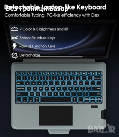 Нов Калъф клавиатура за таблет Galaxy Tab S9 FE Plus DeX S Pen holder, снимка 3 - Друга електроника - 53048176