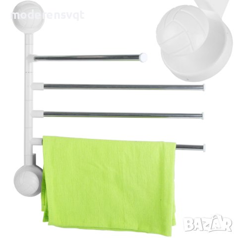 Закачалка за баня с 4 рамена самозалепваща, снимка 2 - Други стоки за дома - 42358206