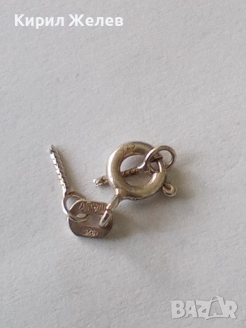 Сребърна карабинка закопчалка 11694, снимка 2 - Колиета, медальони, синджири - 52243430