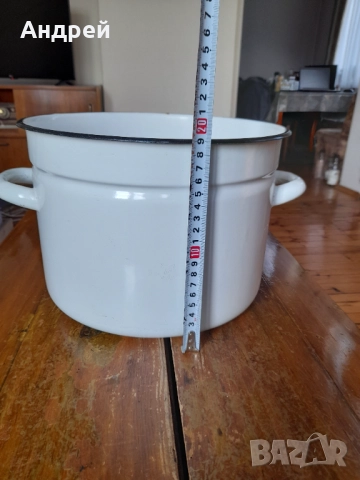 Стара Емайлирана тенджера #9, снимка 4 - Други ценни предмети - 52228384