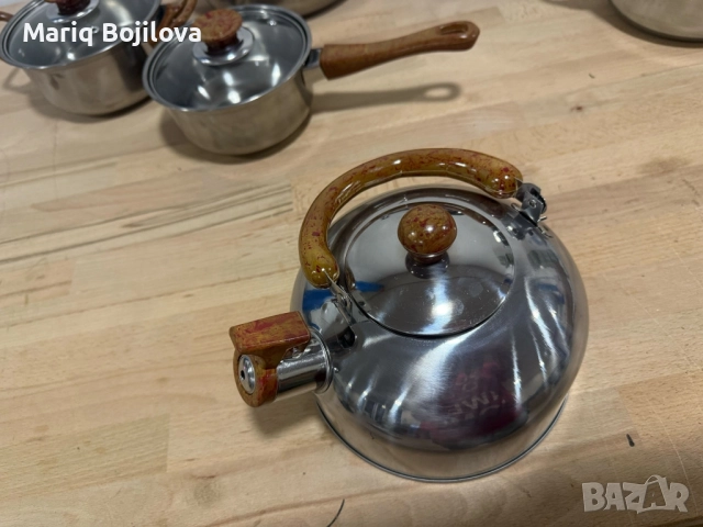 Комплект тенджери + подарък кухненски прибори розов, черен или зелен цвят DJ37+TV1316, снимка 5 - Прибори за хранене, готвене и сервиране - 51131198