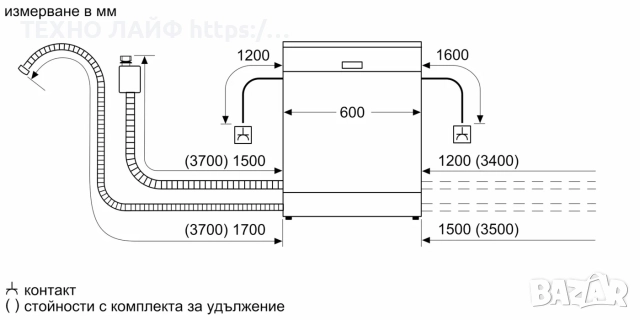 Съдомиялна за вграждане Bosch Серия 6 SBV6ZCX16E, 60 см, снимка 13 - Съдомиялни - 52487476