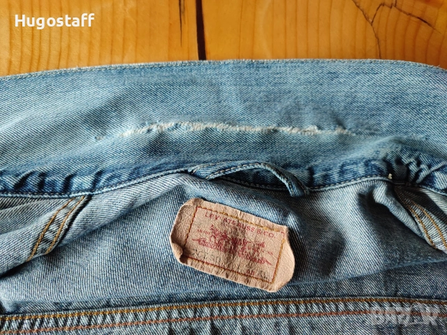 Мъжко оригинално Levi's дънково яке винтидж колекционерско изтъркано деним памук ХЛ, снимка 9 - Якета - 53248140