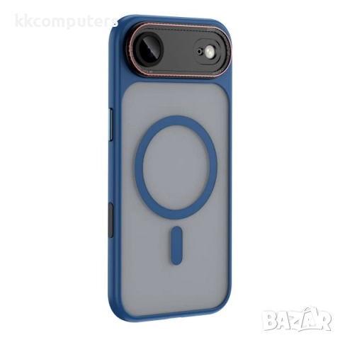 Калъф силикон мат Lens Protection MagSafe / Синя рамка / за iPhone 17 Pro Max 6.9 Баркод : 3132450