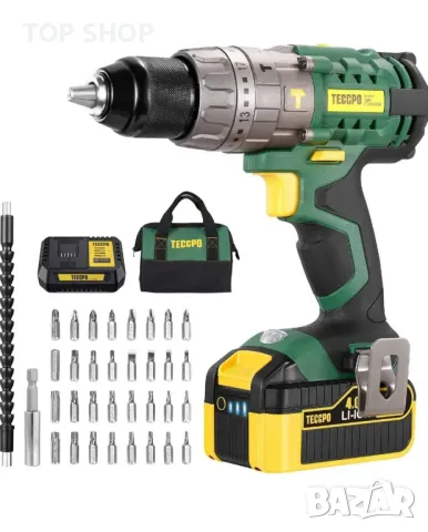 TECCPO TDHD01P Акумулаторен ударен винтоверт 18V/4.0Ah батерия/60Nm