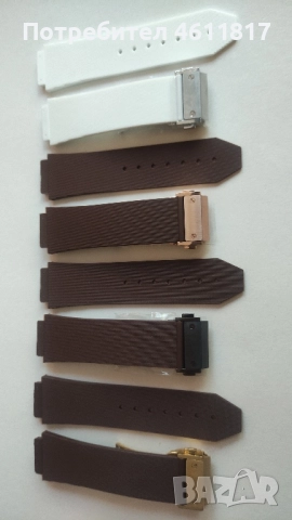 Силиконови каишки за часовник HUBLOT 25-19мм, снимка 4 - Каишки за часовници - 52179631