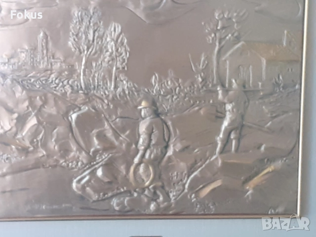 Стара сребърна картина с множество маркировки и хубава рамка, снимка 3 - Антикварни и старинни предмети - 53429466