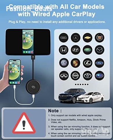 Нов Адаптер за дублиране на CarPlay към кола, iPhone CarPlay/Айфон, снимка 6 - Друга електроника - 41431915