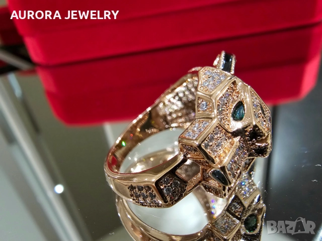 CARTIER Panthere de Cartier Big Rose Gold Diamonds Пръстен, снимка 2 - Пръстени - 52854853