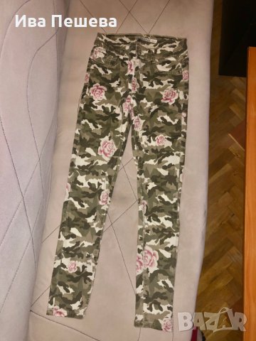 Дънки камуфлаж с рози, снимка 2 - Дънки - 38844245