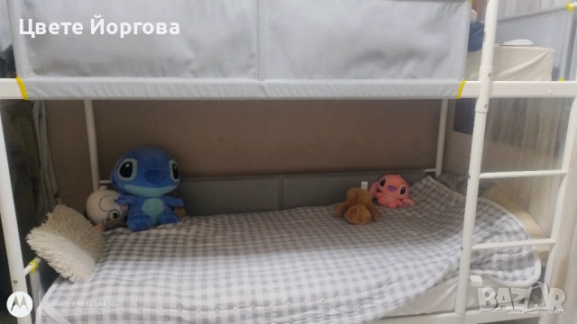 Стабилно и здраво до 120кг. С подарък два матрака единия е 86 на 186 ,другия е двулицев лятно и зимн, снимка 7 - Мебели за детската стая - 53729945