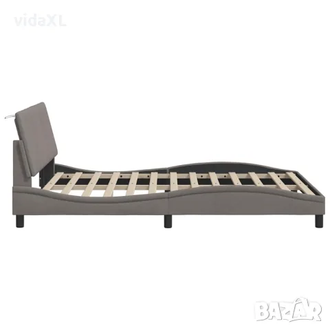 vidaXL Рамка за легло без матрак Hanko, таупе, 140x190 см плат, снимка 8 - Спални и легла - 56146999