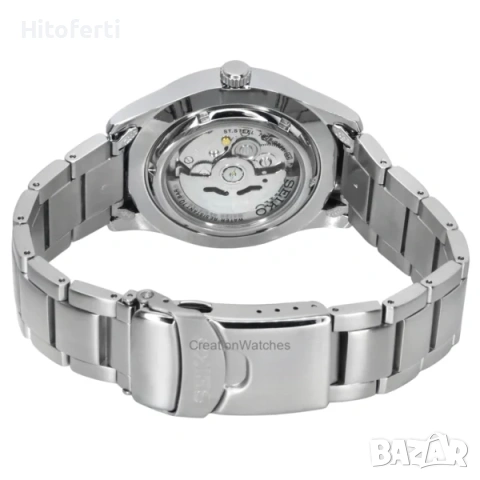 	Мъжки часовник Seiko 5 Automatic с черен циферблат и неръждаема стомана SNZG13K1, снимка 2 - Луксозни - 53727803
